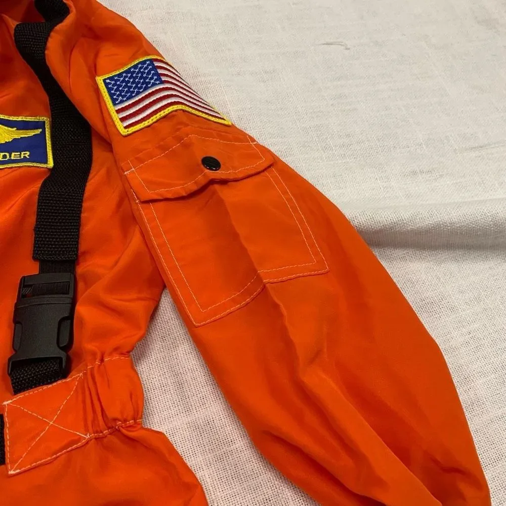 NASA Kids Orange Astronaut Costume Jumpsuit